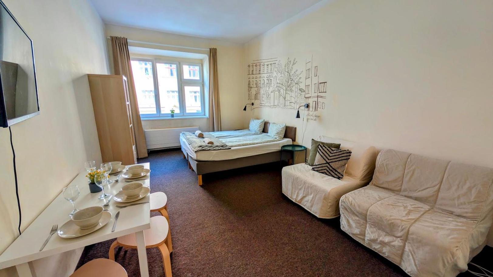 Flat In Zizkov -103- Апартаменты Прага
